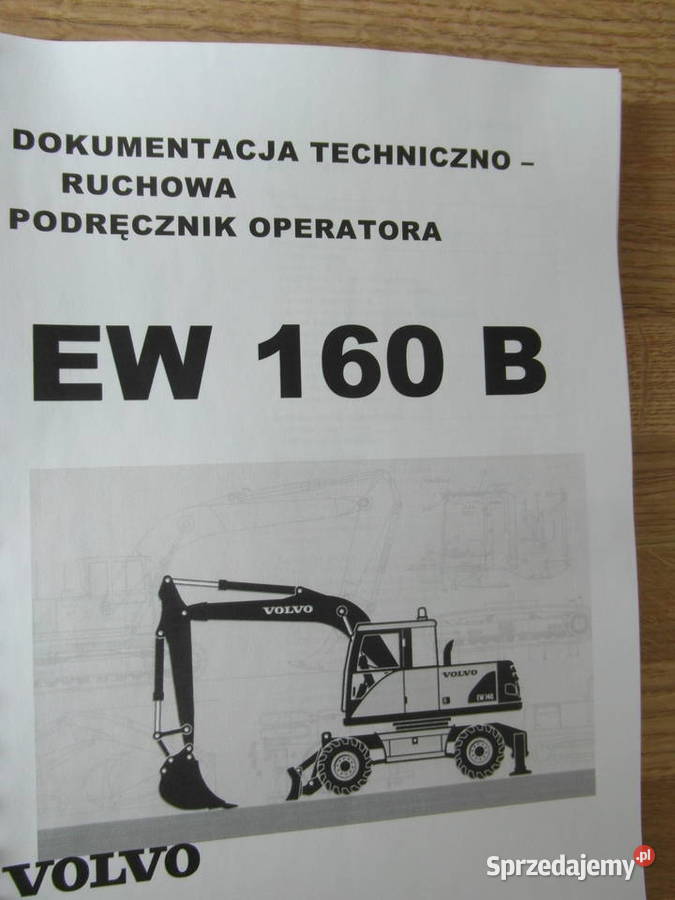 dtr instrukcja obsługi koparka volvo ew 160b i inne