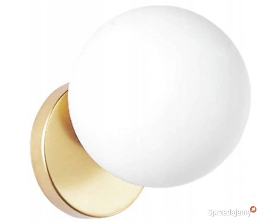LAMPA KINKIET ŚCIENNY SZKLANA KULA GOLD ZŁOTA Choroszcz