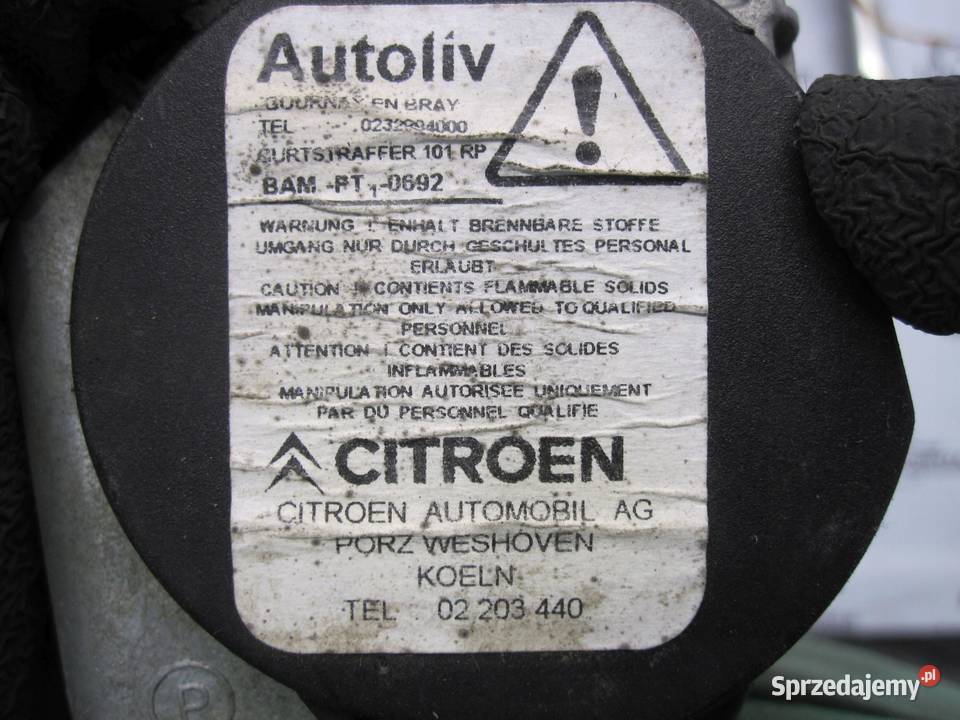 CITROEN C3 PICASSO 12r pas bezpieczeństwa prawy