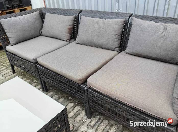 Zestaw mebli rattanowych narożnik sofa ogrodowa