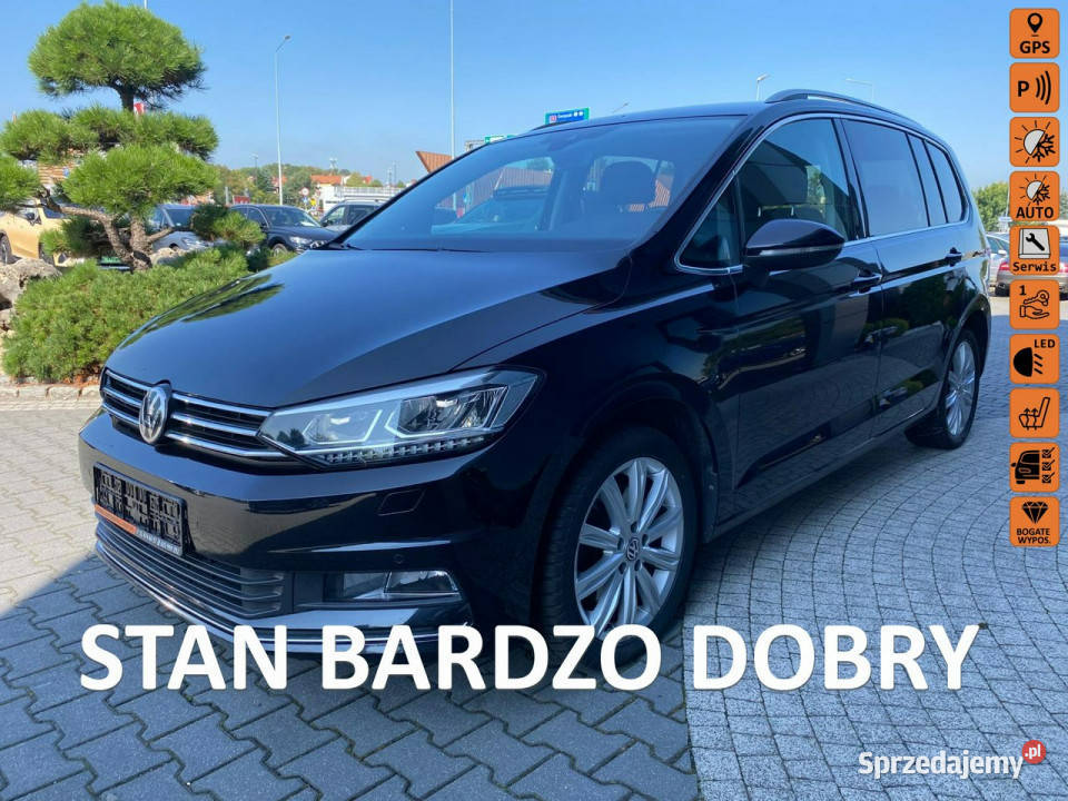 Volkswagen Touran LED DSG masaż podgrz fot navi serwisowany w ASO śląskie Żory sprzedam