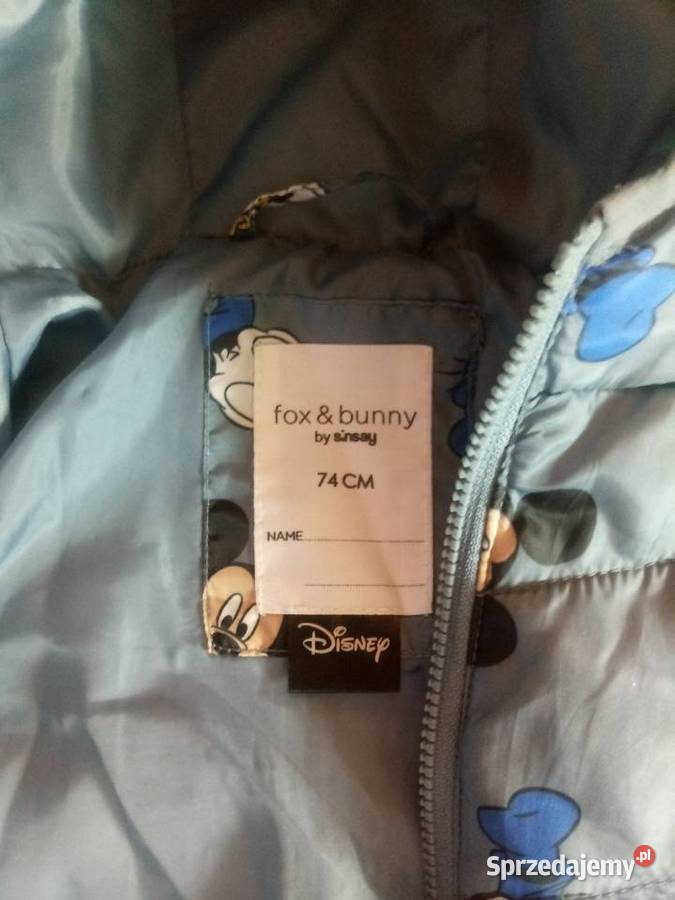 Kurtka przejsciowa Disney z Sinseya Rozmiar 74 Kurtki i płaszcze wielkopolskie Skoki