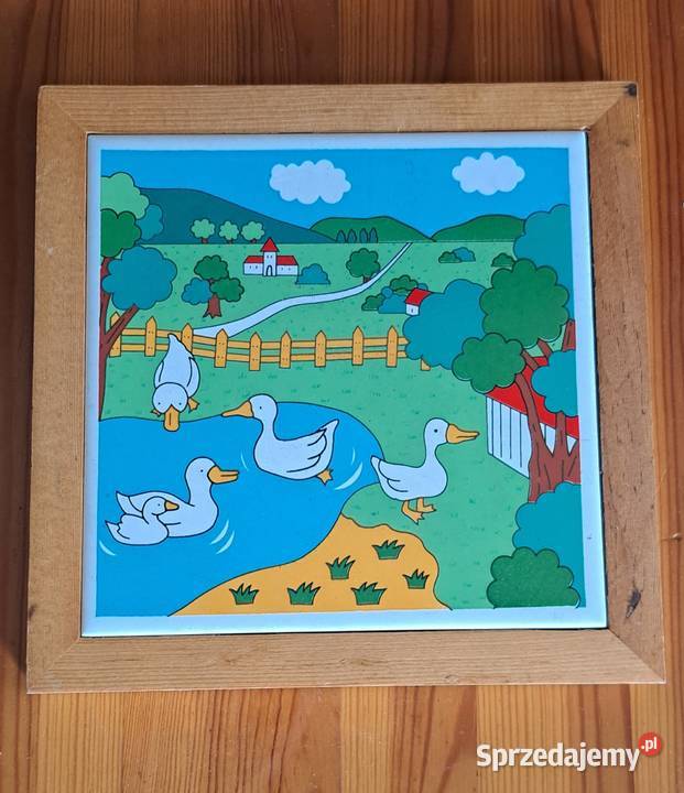 ceramiczna płytka oprawiona w drewnianą ramkę mazowieckie Warszawa