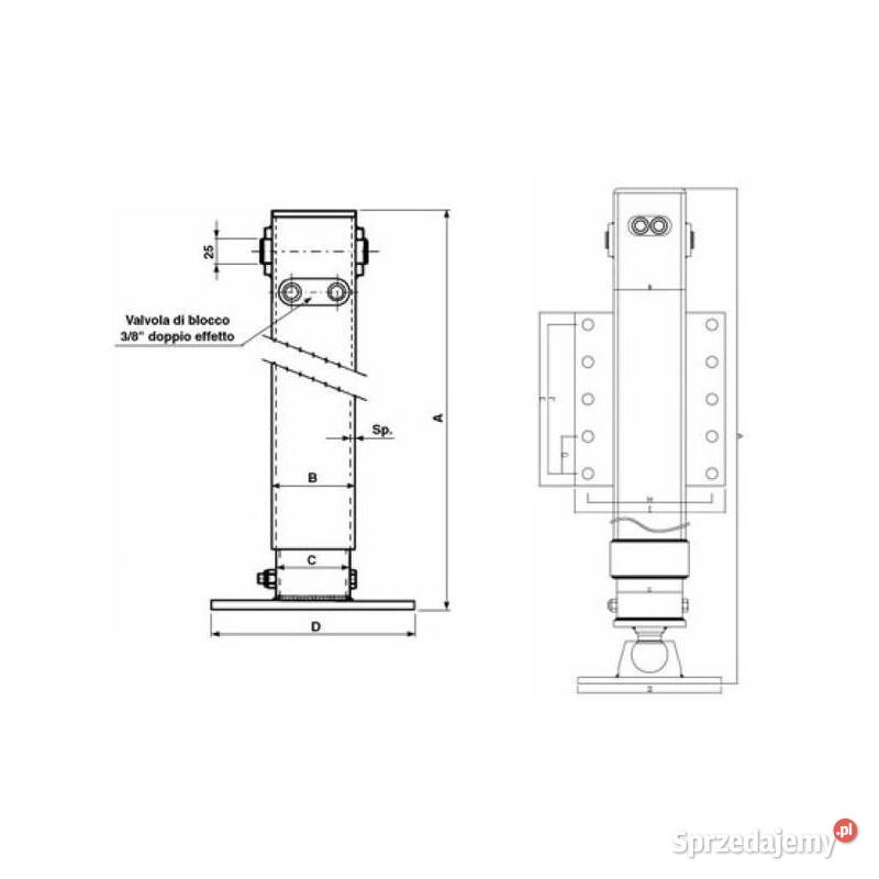 Hydrauliczna stopa podporowa 500mm 19632945