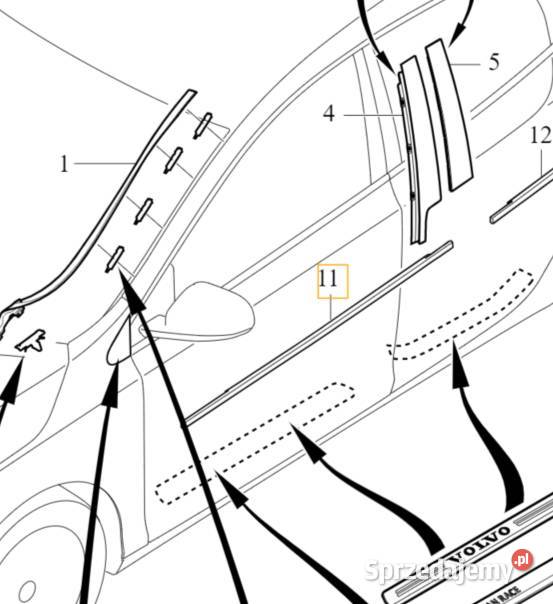 VOLVO V40 V40CC listwa zgarniajaca drzwi Bielany Wrocławskie sprzedam
