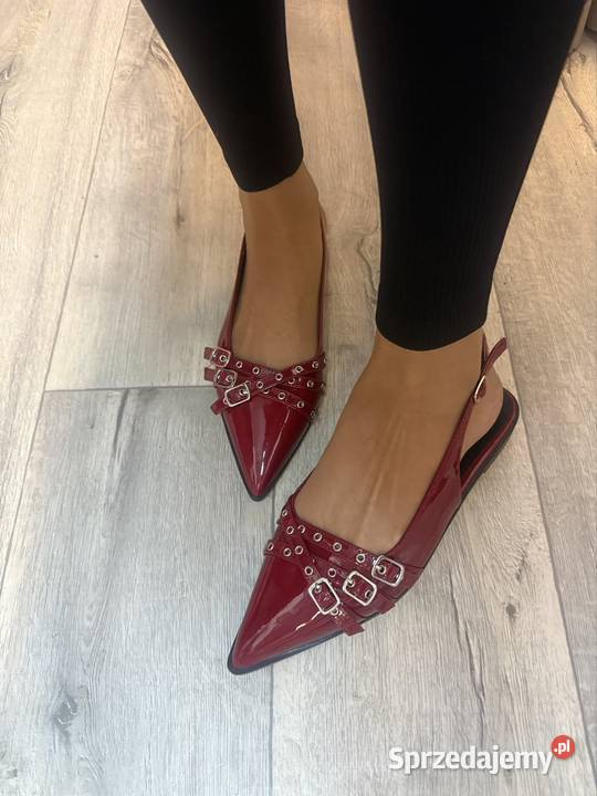 40 Bordowe czerwone baleriny wieczorowe z małopolskie Kraków sprzedam