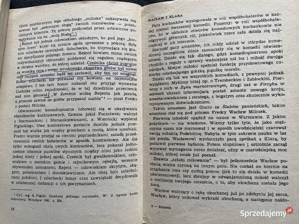 ZEMSTA ALEKSANDRA FREDRYMieczyslaw Inglot Rok wydania 1987 Lublin