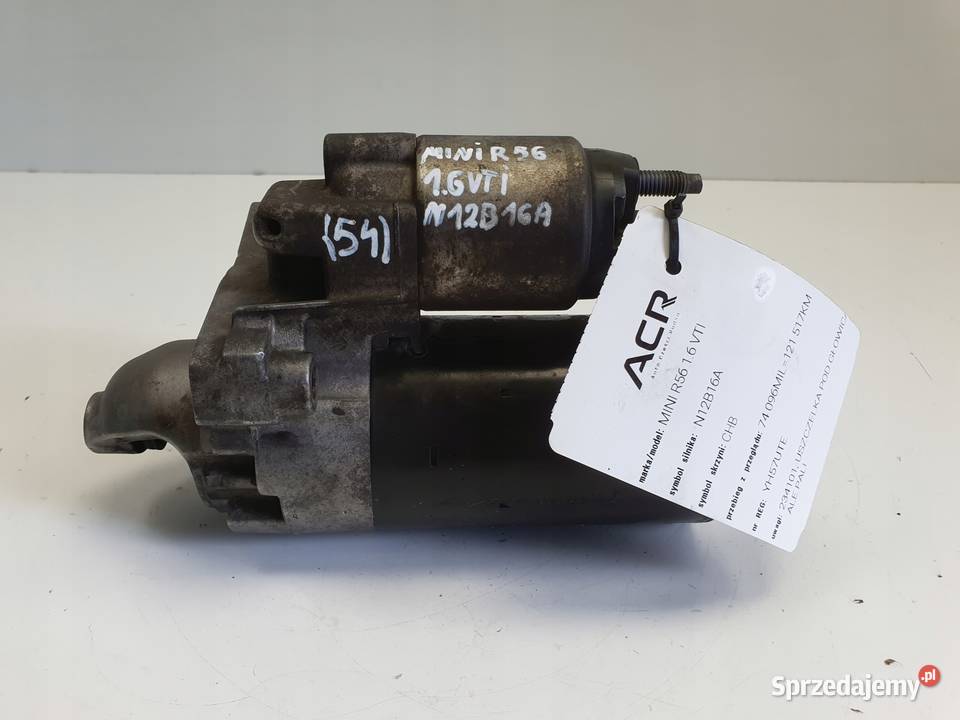 ROZRUSZNIK Mini Cooper R56 16 16V VTi ROZRUSZNIK osobowe Układ elektryczny silnika Rudka
