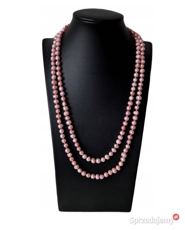 PERŁY NATURALNE SMOCZE NASZYJNIK DŁUGI SZNUR Częstochowa