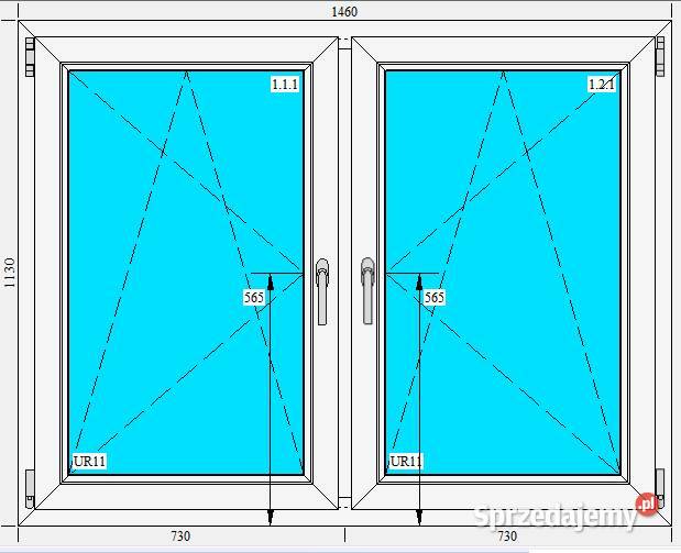 OKNO PCV Szerokość 1460mm x 1130mm Wysokość łódzkie Łask