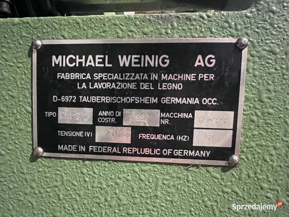 Ostrzałka do głowic Weinig Rondamat 925 Weinig Produkcja Juszczyn