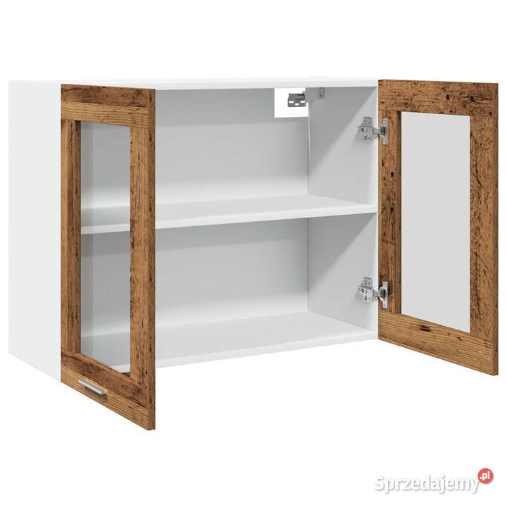 Szafka wisząca z szybą stare drewno 80x31x60 Warszawa