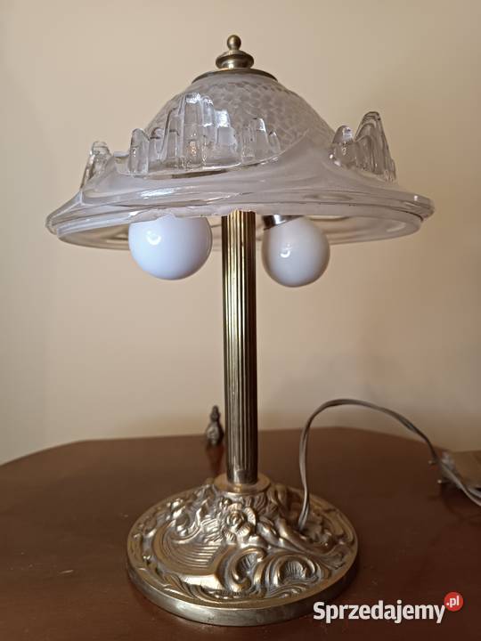 Lampa stołowa kryształ mosiądz Budzyń