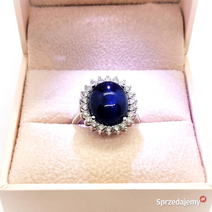 Pierścionek z szafirem 1153 ct i diamentami Pierścionki mazowieckie Pruszków sprzedam