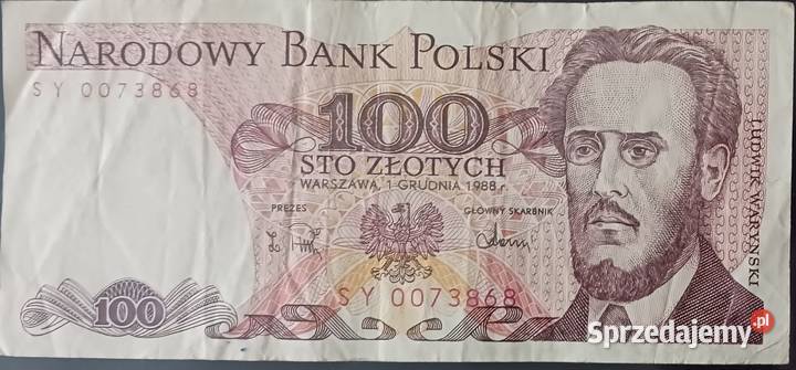 100 złotych 1XII1986 seria SY