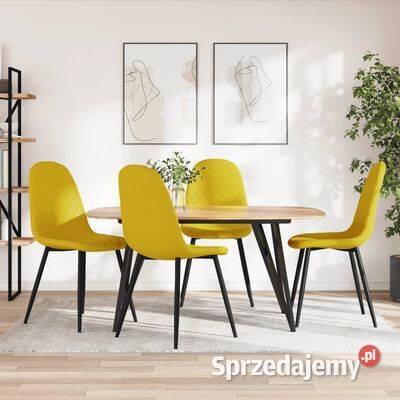 vidaXL Krzesła stołowe 4 musztardowe mazowieckie Warszawa