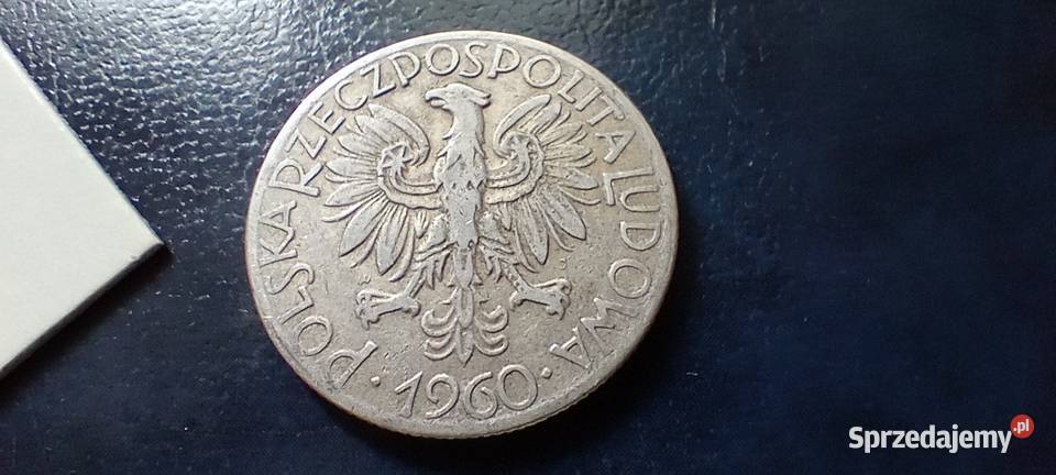 Stare monety 5 złotych 1960 Rybak PRL Polska Lesko