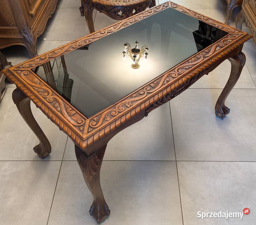 Wspaniałydębowy stolik na lwich łapach sklep