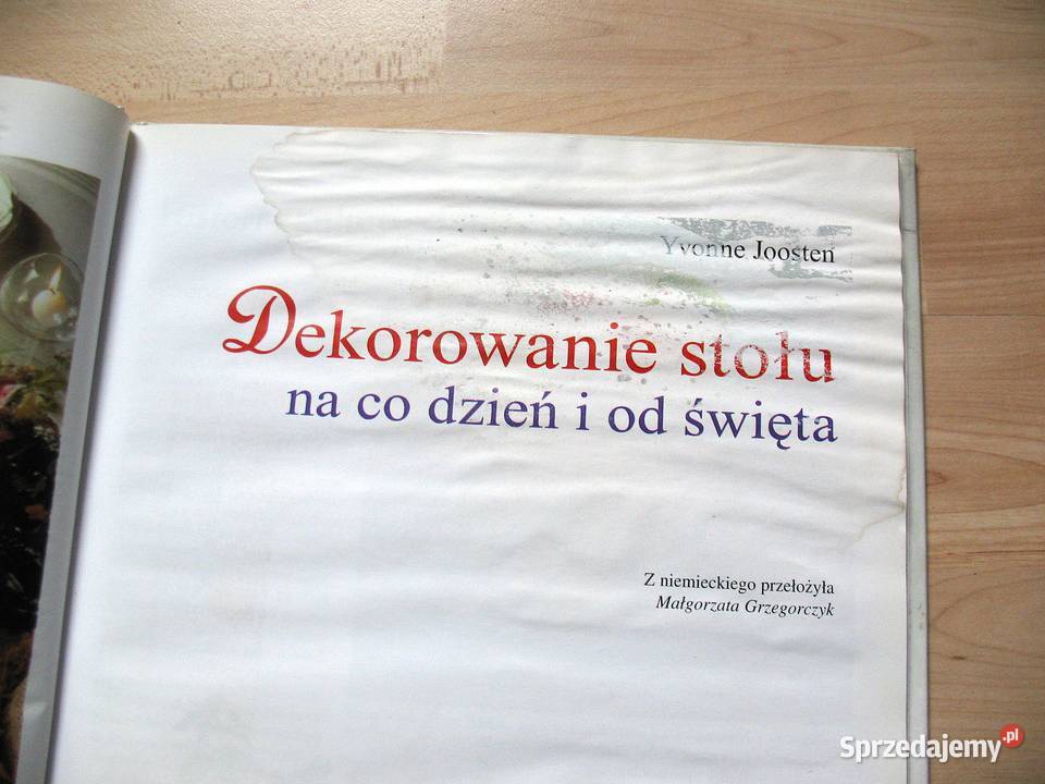 Dekorowanie stołu Yvonne Joosten książka polska Siedlce