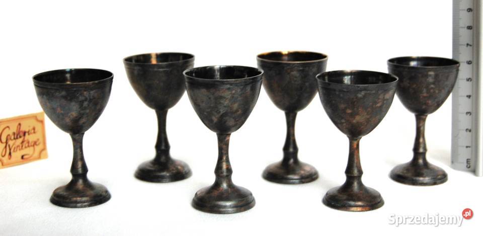 Posrebrzane kieliszki platerowane srebrem lubelskie Lublin