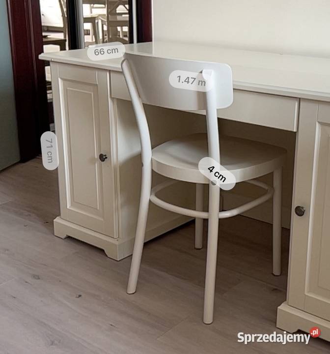 IKEA LIATORP biurko krzesło gięte zestaw biały Warszawa