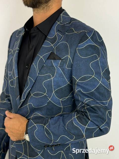 GIOVANNI PERA Marynarka męska D632 granatowa Ostrów Wielkopolski