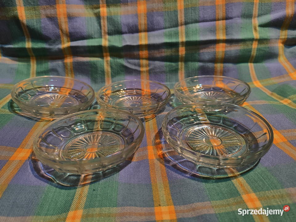 Vintage Spodki talerzyki pod dawne szklanki PRL Lublin