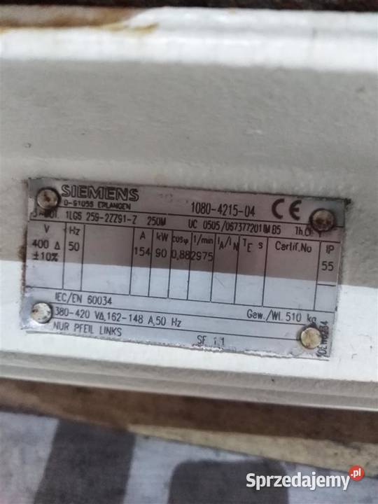 silnik elektryczny Siemens 90 kW Produkcja opolskie Wilków