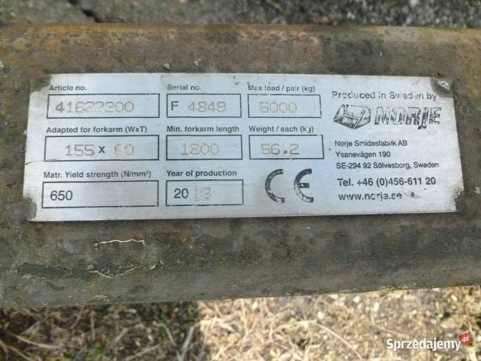 edłużki wideł dlugość 300 Widły nakładki Szwecja mazowieckie Mława