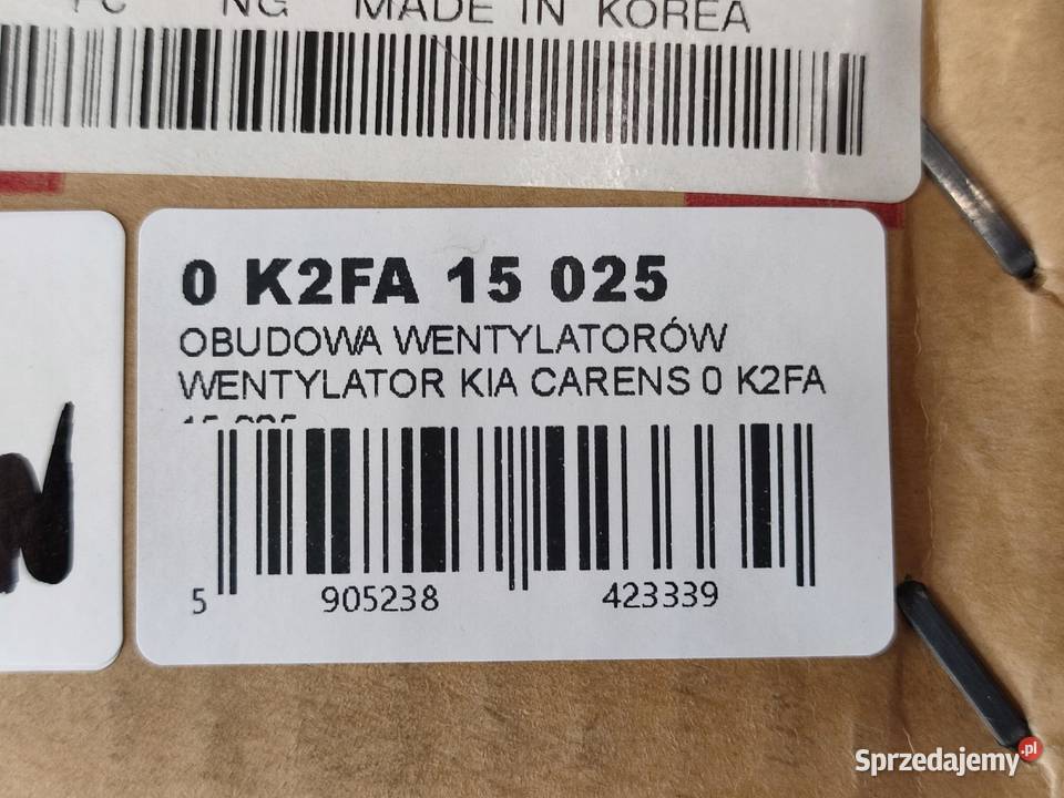 OBUDOWA WENTYLATORA CHŁODNICY KIA CARENS 20 0207 Wentylatory chłodnicy sprzedam