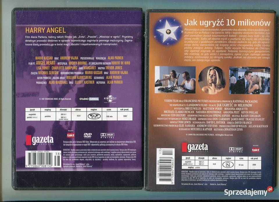 Harry Angel ugryźć 10 milionów 2 filmy DVD 1 płyta zachodniopomorskie Szczecin