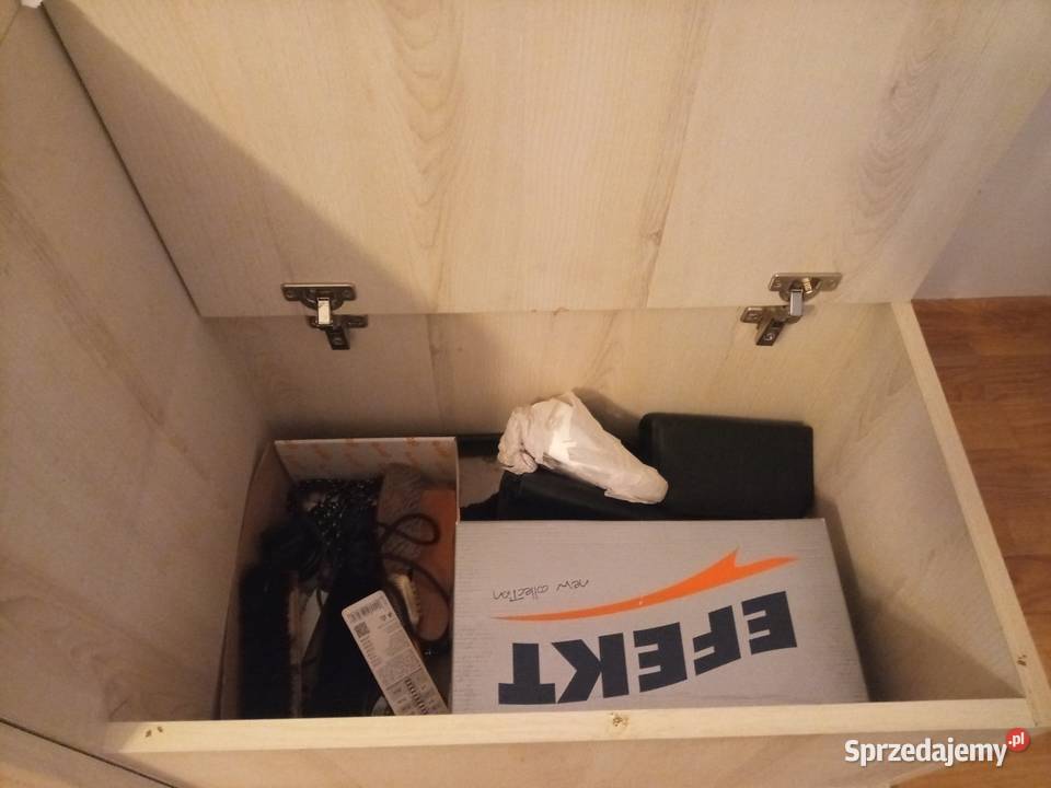 Szafka do przedpokoju z siedziskiem szare drewno Pyrzyce