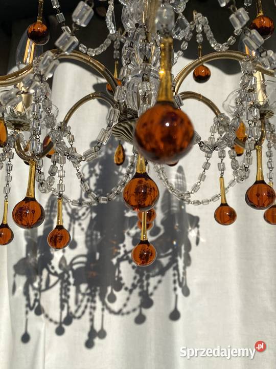 Francuski kryształowy Żyrandol 24 6ram Antyk Warszawa