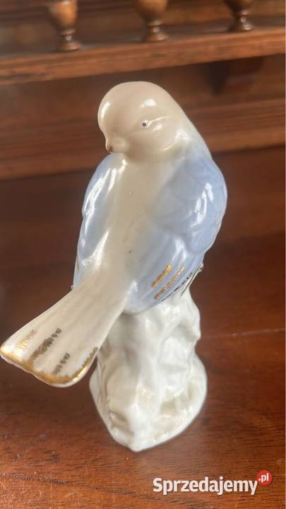 PORCELANOWA FIGURKA PTASZKA NA KAMIENIU Gdańsk