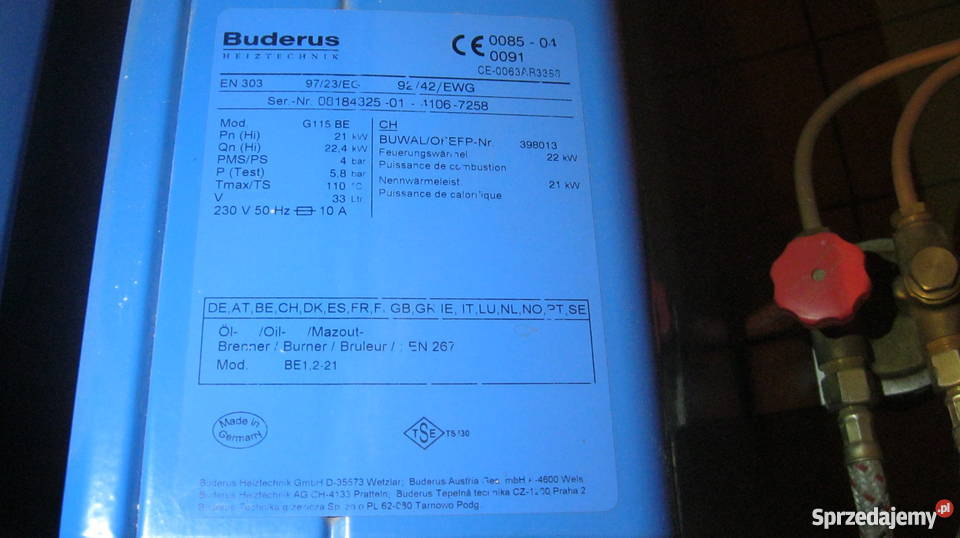 Kocioł olejowy Buderus Logano G115 Jędrzejów sprzedam
