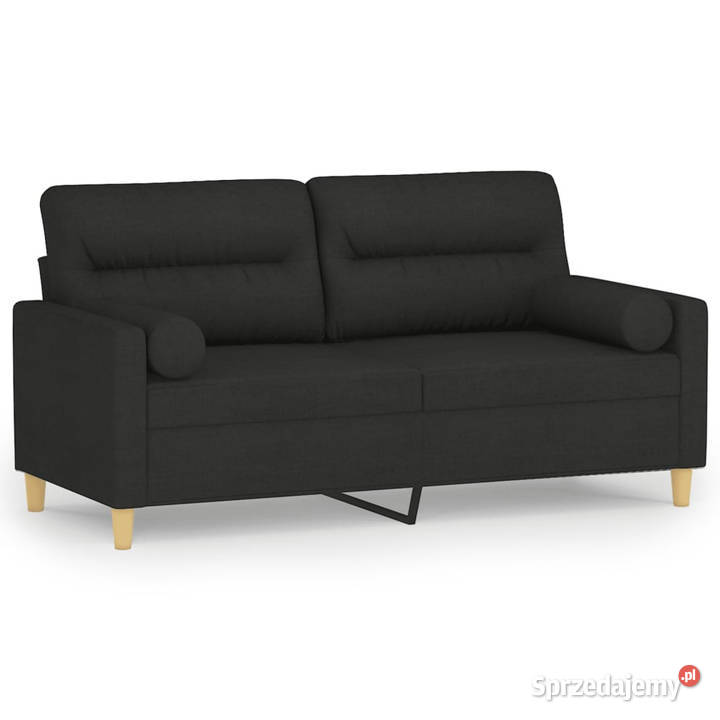 2osobowa sofa z poduszkami czarna 140 tkanina mazowieckie Warszawa