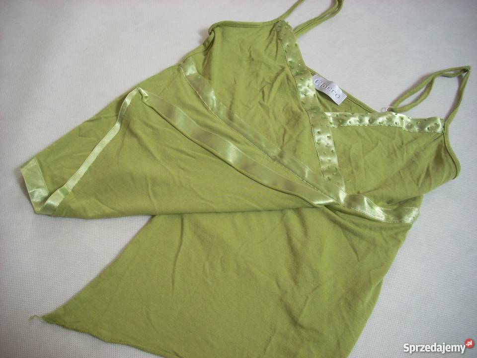 Top Crop z Satyna Koraliki Bluzka Lato S M Na ramiączkach Nowy Sącz