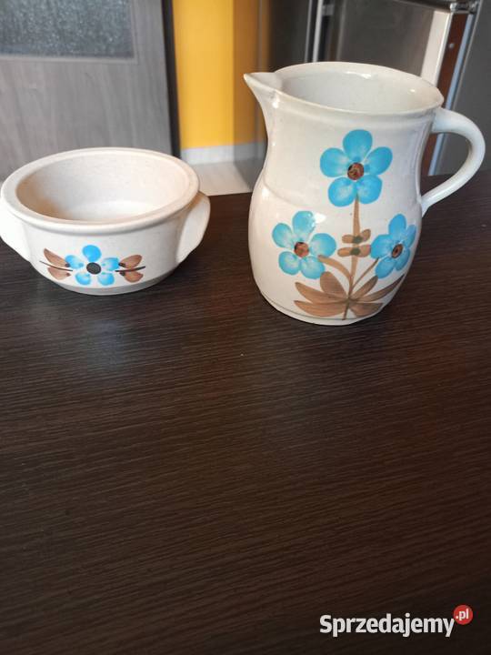 Komplet dzbanek ceramiczny i tzw bulionówka z Łódź
