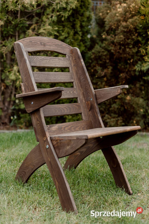 Krzesło ogrodowe drewniane składane tarasowe X drewno Kalety