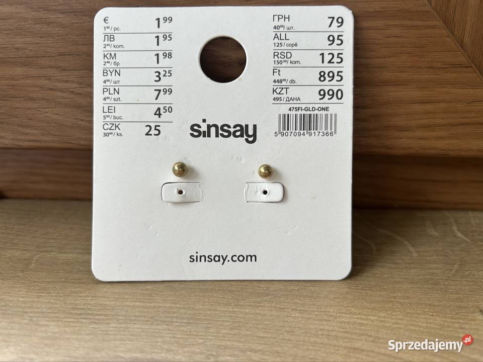 Kolczyki kulki kolczyki wkręty kolczyki Sinsay Kolczyki
