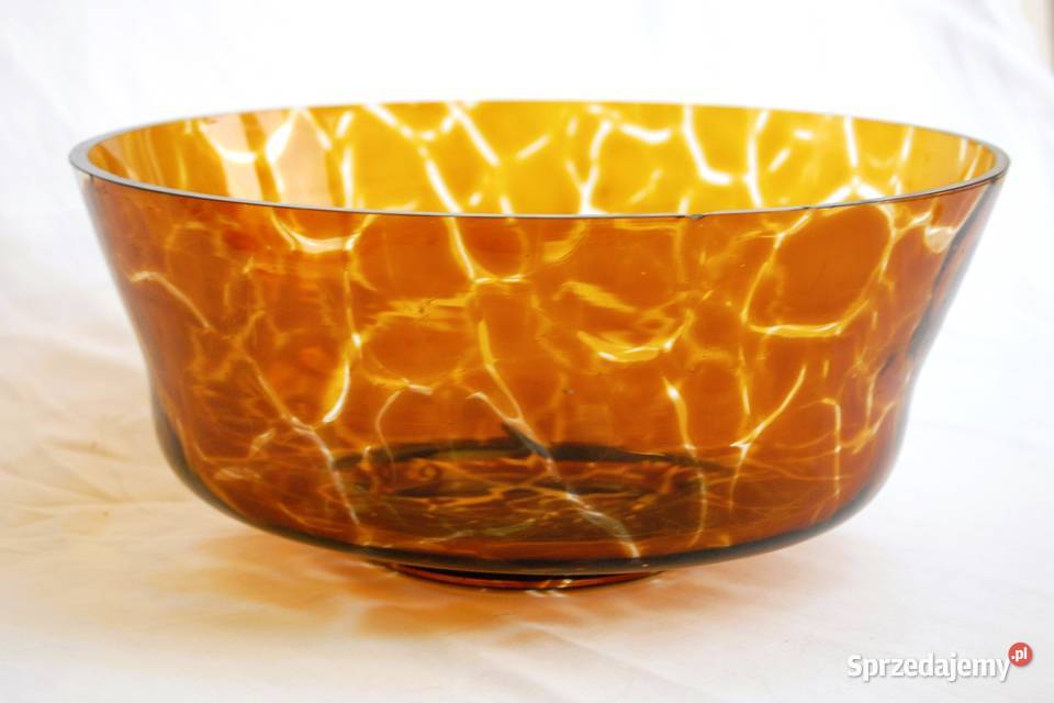 Misa miska miodowe szkło żółe polskie szkło PRL Lublin