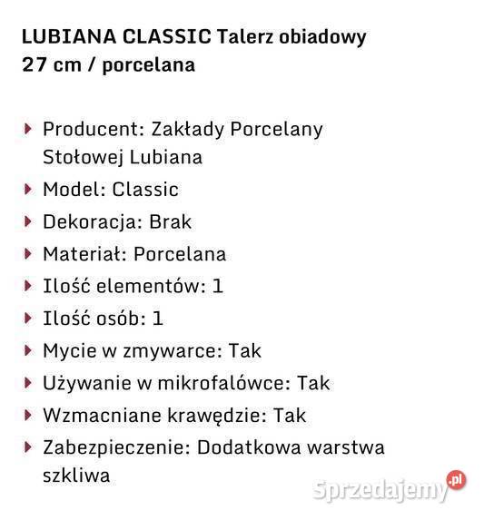 LUBIANA talerze kwadratowe obiadowe płytkie 27 7 biały małopolskie Zabierzów sprzedam