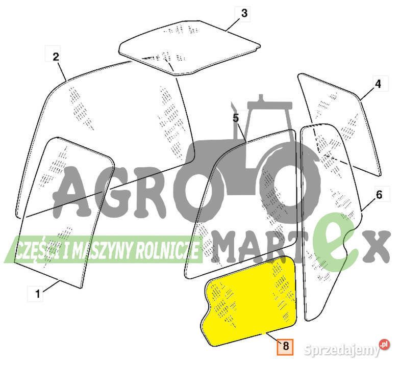 82780200 82780200 82780300 SZYBA DRZWI DOLNA JCB