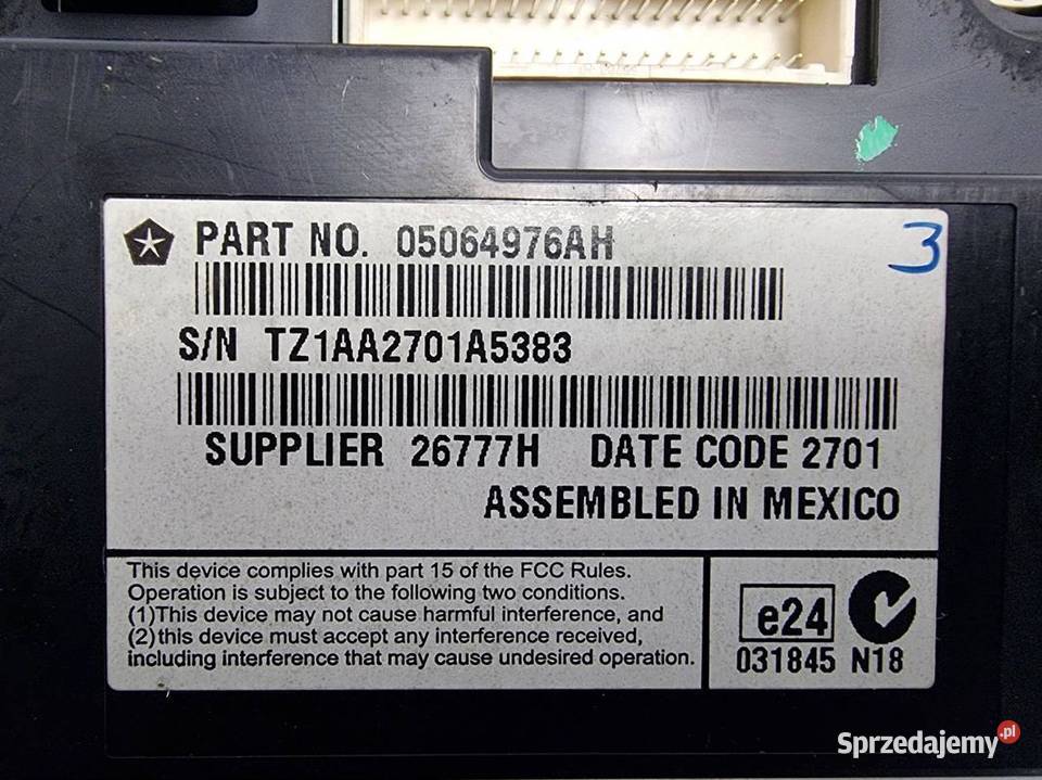 WYŚWIETLACZ PANEL FIAT FREEMONT 05064976AH osobowe