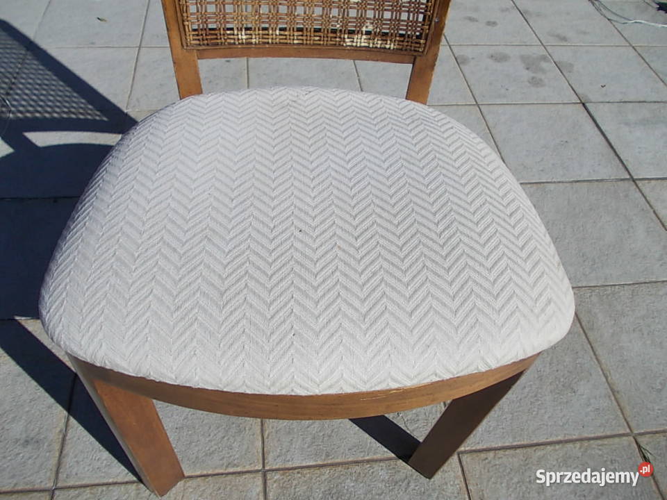 krzesła drewniane kpl8 USA z rafią oryginalne mazowieckie Falenty Nowe