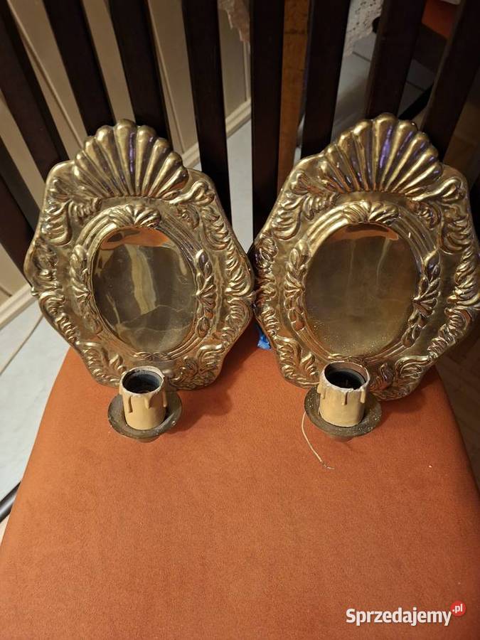 2 świeczniki mosiężne Vintage Łódź sprzedam