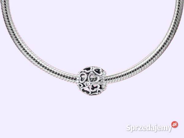 Zawieszka modułowa ażurowe serca srebro Kielce