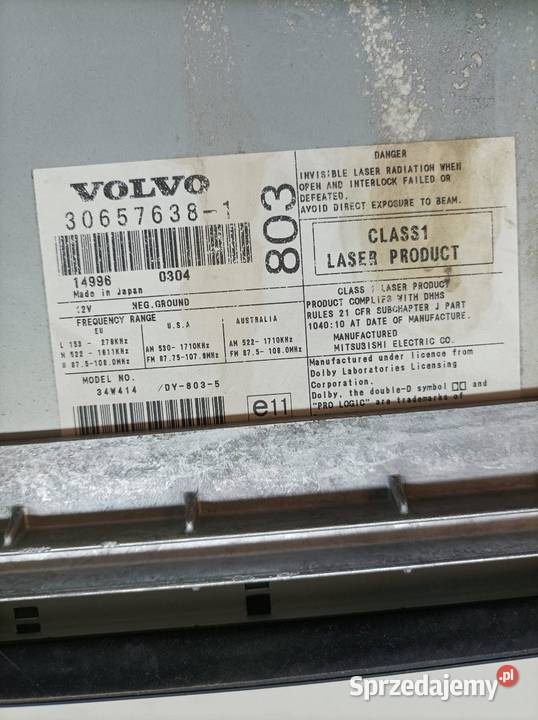 RADIO 306576381 Volvo S60 I 20002009 Sprzęt audio fabryczny