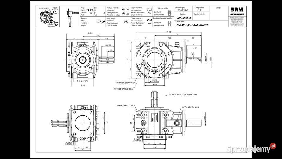 Przekładnia BRM MA49 kosiarka bijakowa sprzęgło nieuszkodzony pomorskie Słupsk