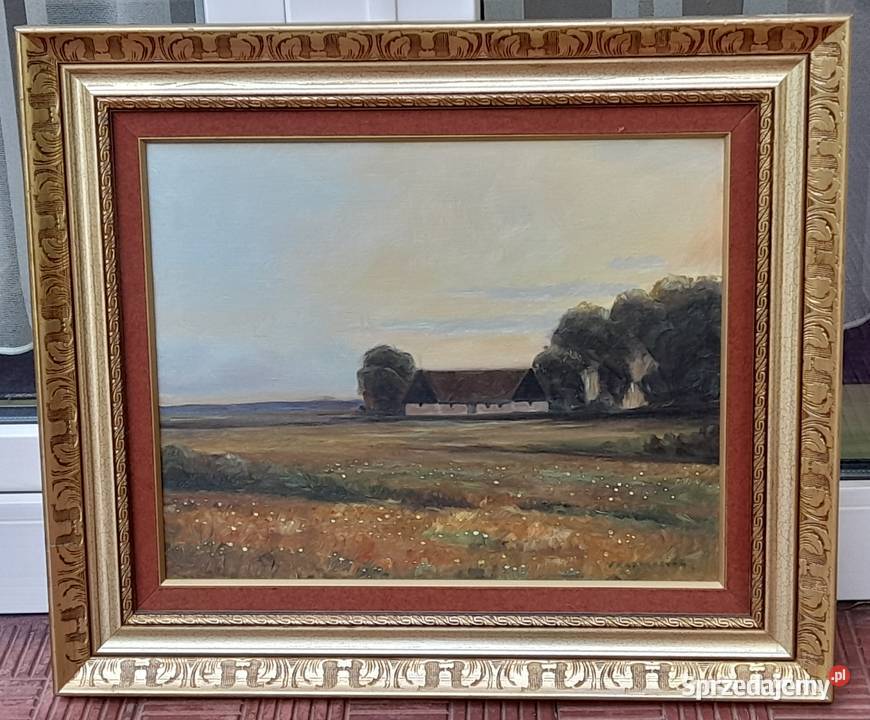 Viktor Rasmussen Krajobraz złota rama cenny mazowieckie Iłża